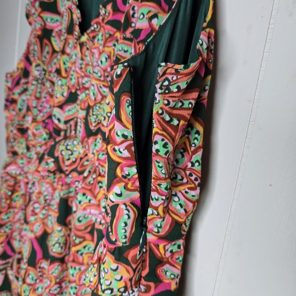 J.Crew Floral Sleeveless Dress-Size 12 -100% Polyester - Picture 5 of 8